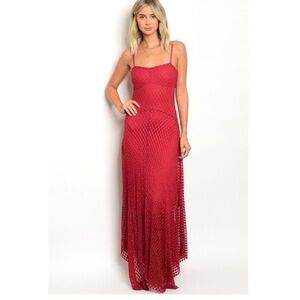 🆕Burgundy uneven hemline long dress